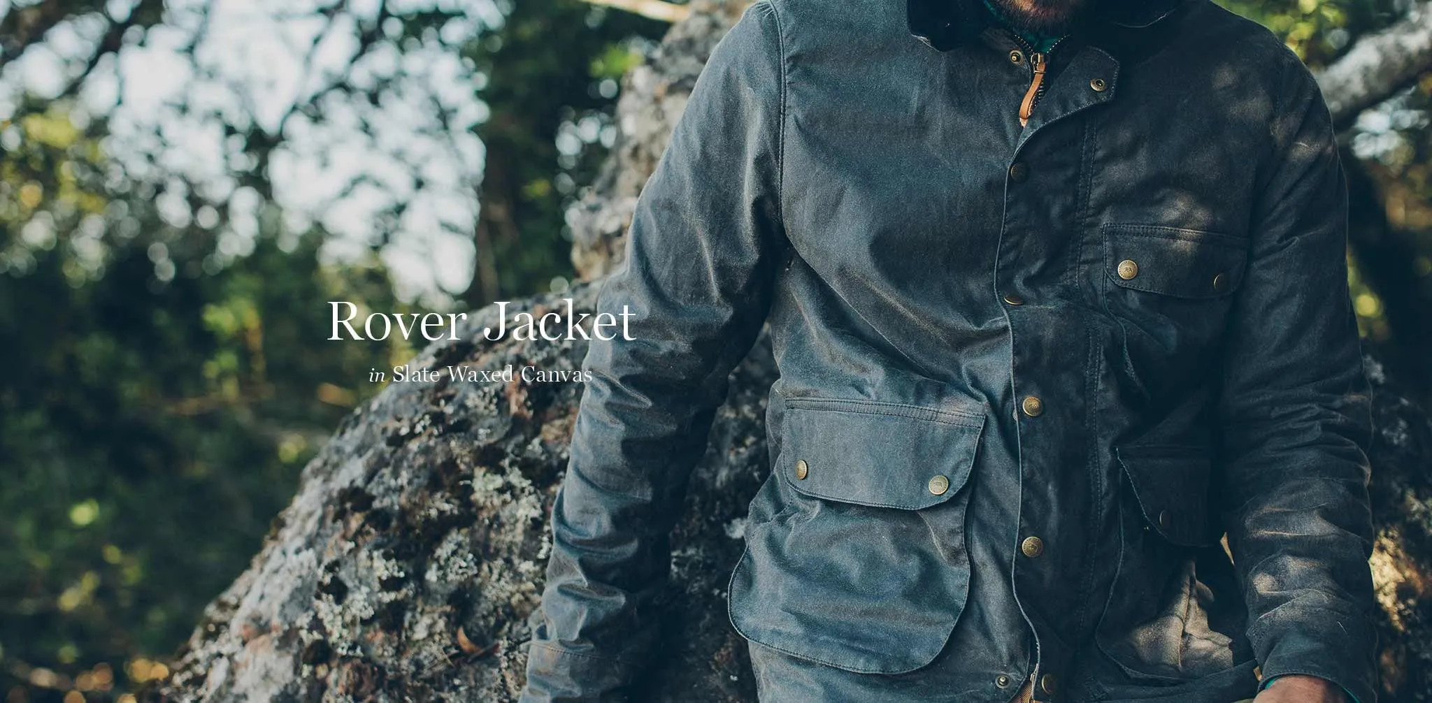 The Rover Jacket in Slate Waxed Canvas