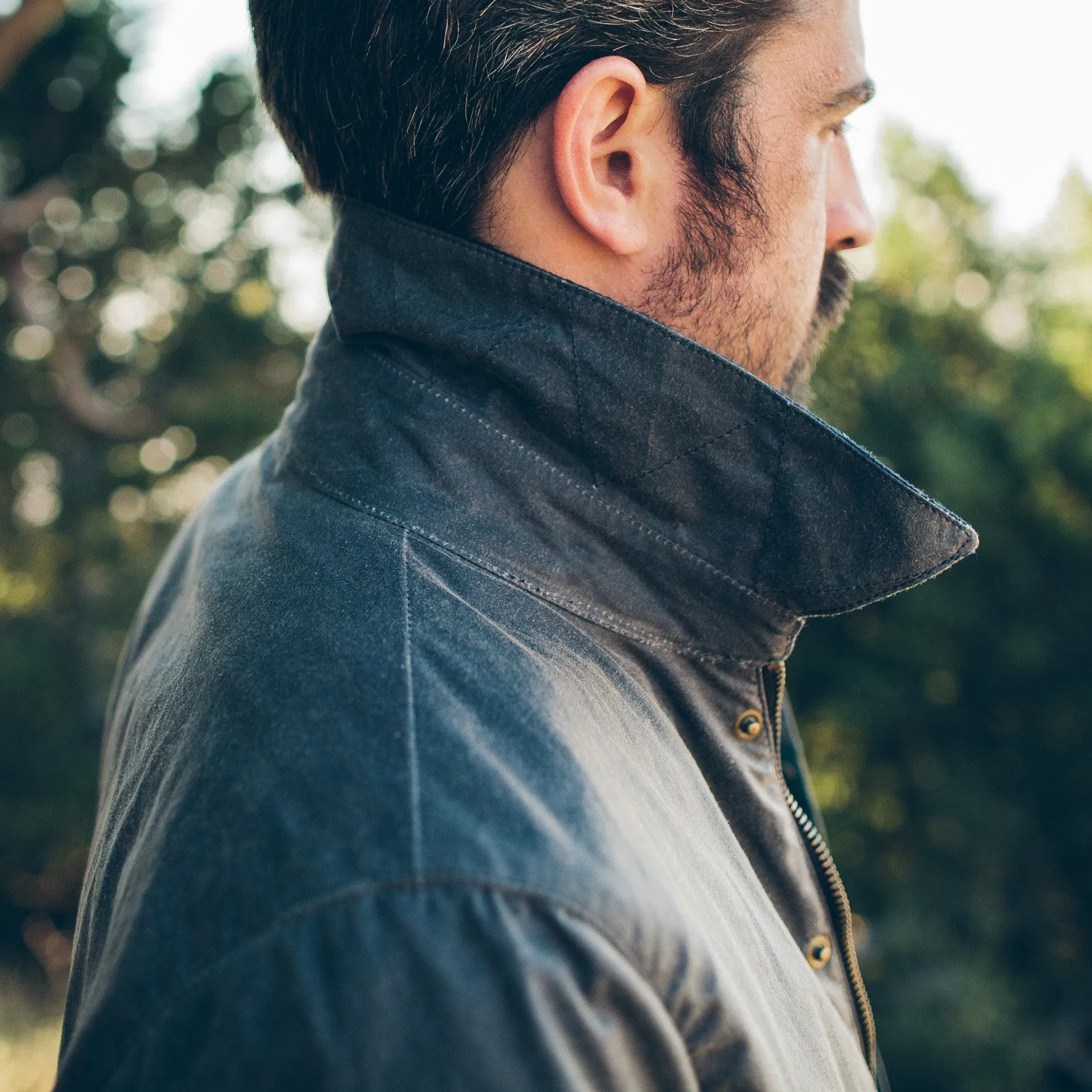 The Rover Jacket in Slate Waxed Canvas