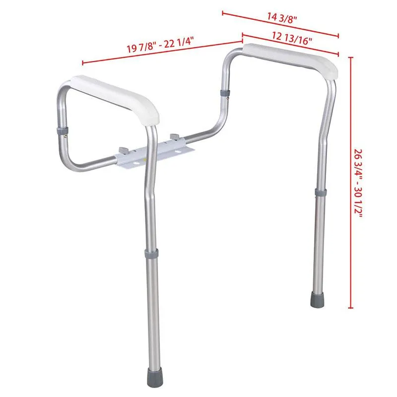 TheLAShop Adjustable Toilet Safety Frame Rail Grab Bar 375lbs Support