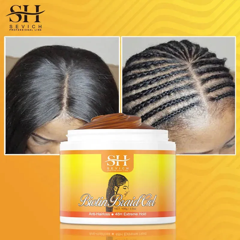 Traction Alopecia Styling Braiding Gel 100g Edges Control Hair Shaping Cream Biotin Anti Break Hair Wax Anti Hair Loss Hair Care